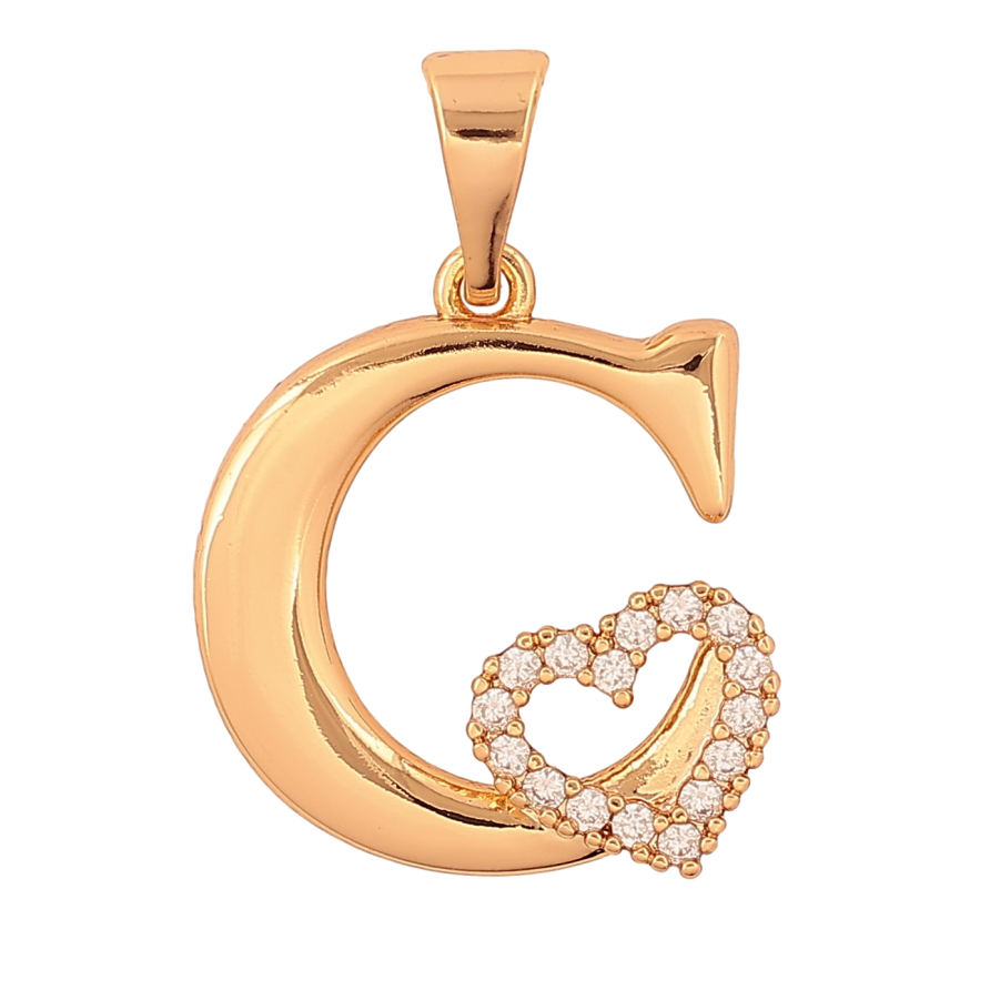 Кулон Xuping колір Позолота 18K "Літера C з серцем" для ланцюжка до 7мм фото №1