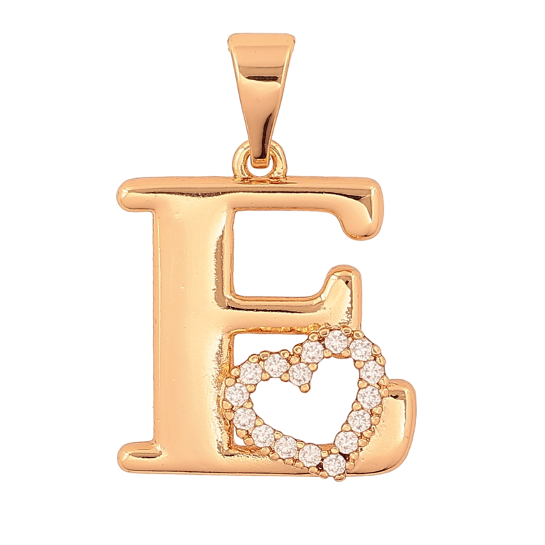 Кулон Xuping колір Позолота 18K "Літера E з серцем" для ланцюжка до 7мм фото №2 Кулон Xuping колір Позолота 18K "Літера E з серцем" для ланцюжка до 7мм фото №2