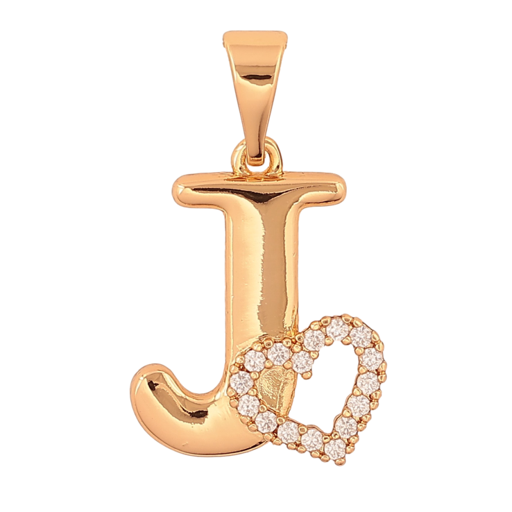 Кулон Xuping колір Позолота 18K "Літера J з серцем" для ланцюжка до 7мм фото №15