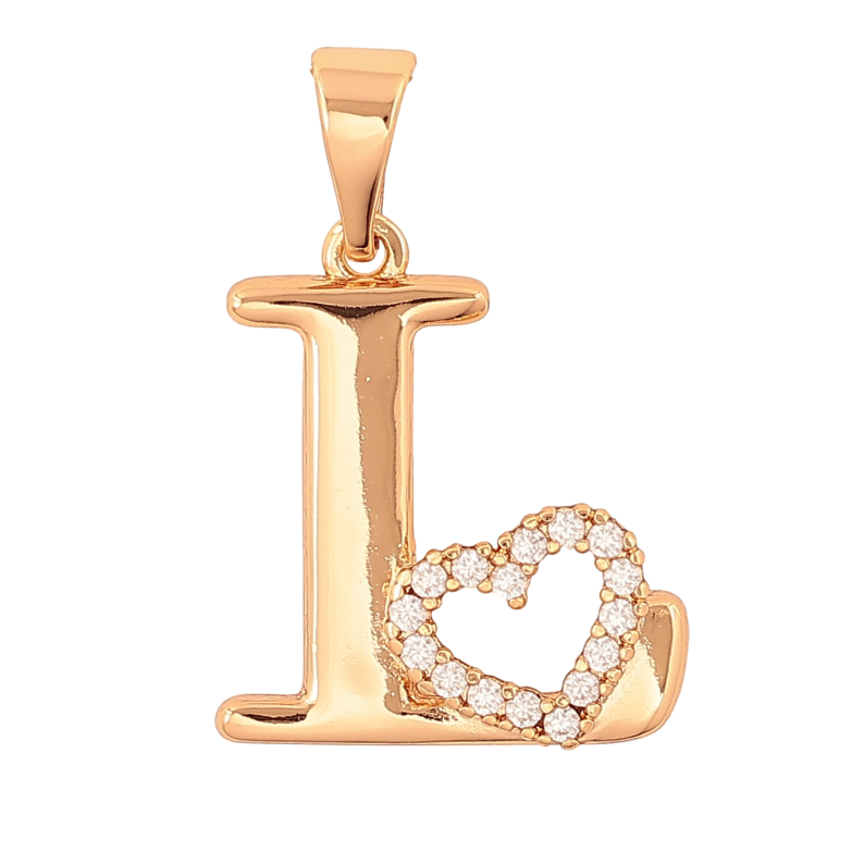 Кулон Xuping колір Позолота 18K "Літера L з серцем" для ланцюжка до 7мм фото №1