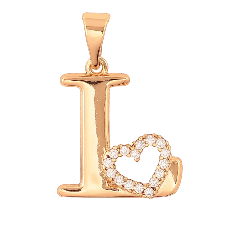 Кулон Xuping колір Позолота 18K "Літера L з серцем" для ланцюжка до 7мм фото №1