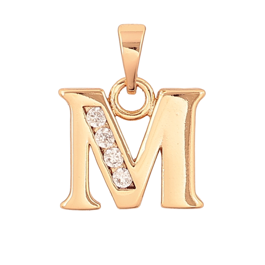 Кулон Xuping колір Позолота 18K "Літера M" для ланцюжка до 5мм фото №1 Кулон Xuping колір Позолота 18K "Літера M" для ланцюжка до 5мм фото №1