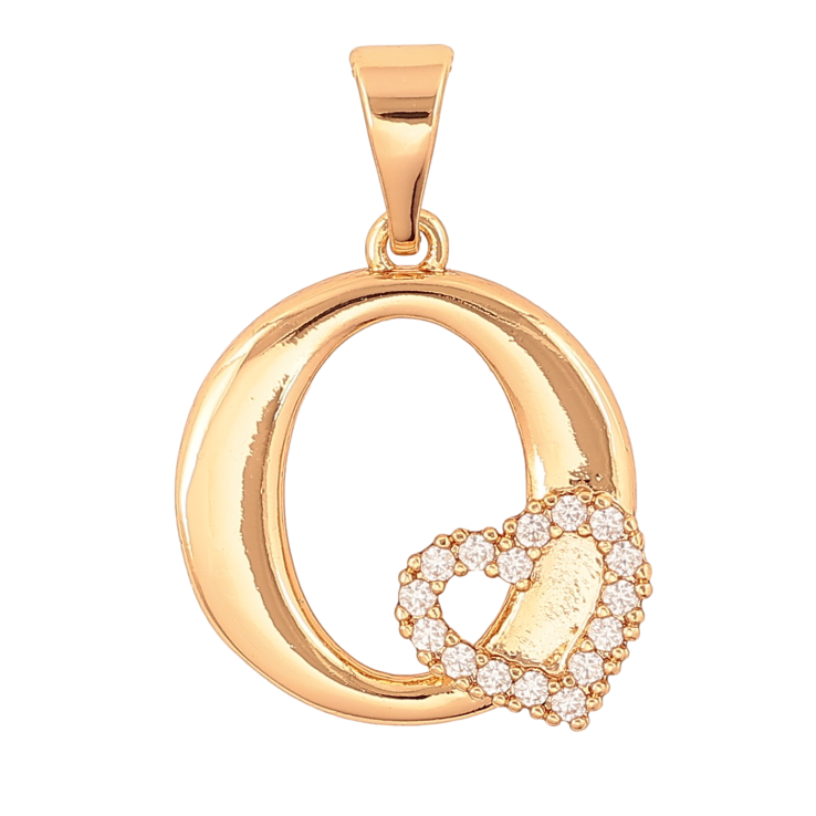 Кулон Xuping колір Позолота 18K "Літера O з серцем" для ланцюжка до 7мм фото №19