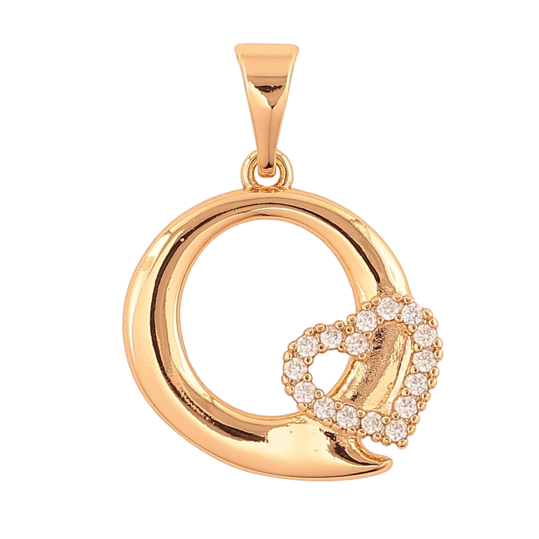 Кулон Xuping колір Позолота 18K "Літера Q з серцем" для ланцюжка до 7мм фото №2