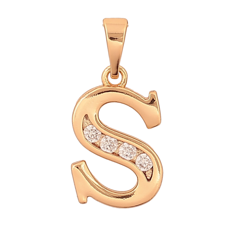 Кулон Xuping колір Позолота 18K "Літера S" для ланцюжка до 5мм фото №1 Кулон Xuping колір Позолота 18K "Літера S" для ланцюжка до 5мм фото №1