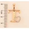 Кулон Xuping колір Позолота 18K "Літера T з серцем" для ланцюжка до 7мм фото №2