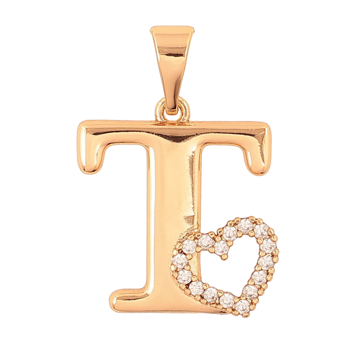 Кулон Xuping колір Позолота 18K "Літера T з серцем" для ланцюжка до 7мм фото №23