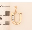 Кулон Xuping колір Позолота 18K "Літера U" для ланцюжка до 5мм фото №2