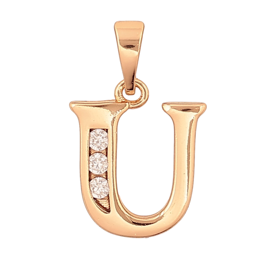 Кулон Xuping колір Позолота 18K "Літера U" для ланцюжка до 5мм фото №1