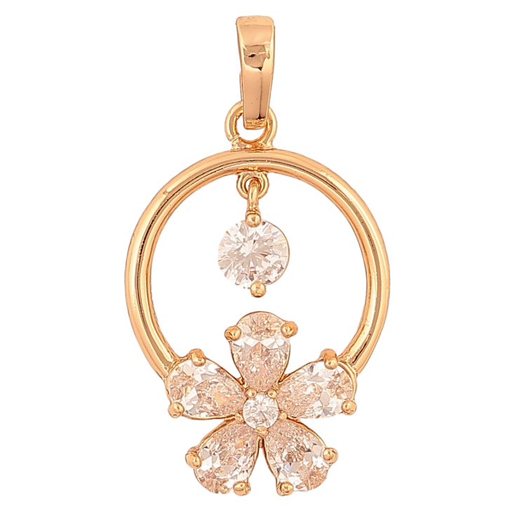 Кулон Xuping колір Позолота 18К "Кристальна квіточка" для ланцюжка до 6мм фото №2