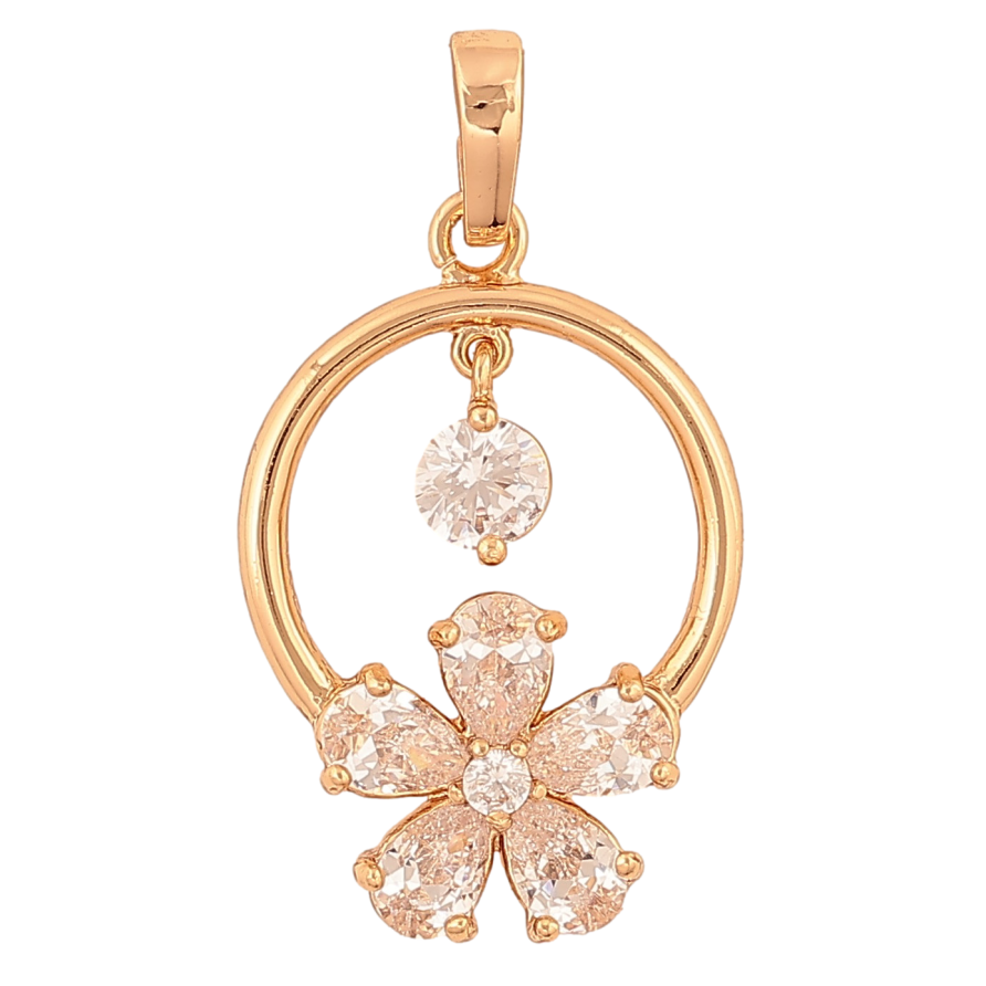 Кулон Xuping колір Позолота 18К "Кристальна квіточка" для ланцюжка до 6мм фото №1
