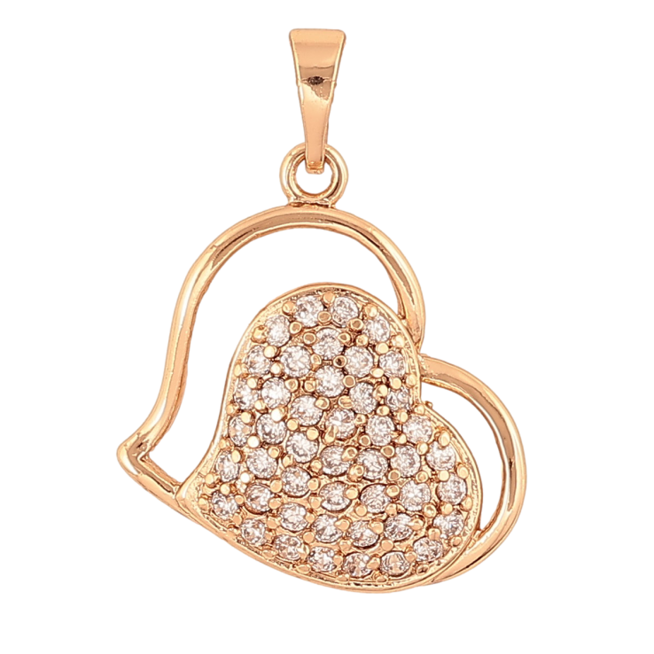 Кулон Xuping колір Позолота 18К "Серце з інкрустацією кристалами" для ланцюжка до 5мм фото №10