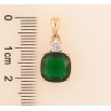 Кулон Xuping колір Позолота 18К "Зелений кристал" для ланцюжка до 4мм фото №2