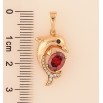 Кулон Xuping колір Позолота 18K "Дельфін з червоним кристалом" для ланцюжка до 6мм фото №2