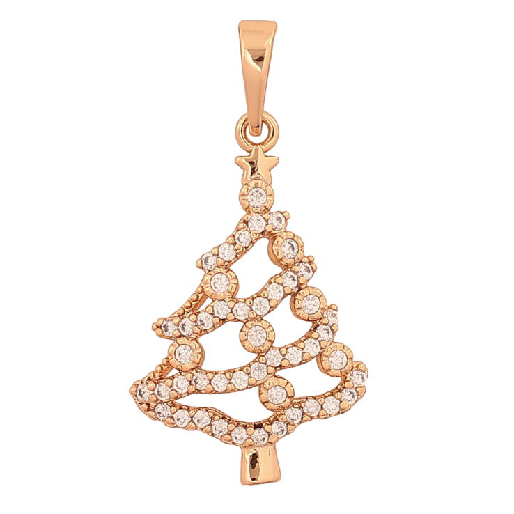 Кулон Xuping колір Позолота 18К "Новорічна ялинка з кристалами" для ланцюжка до 6мм фото №6