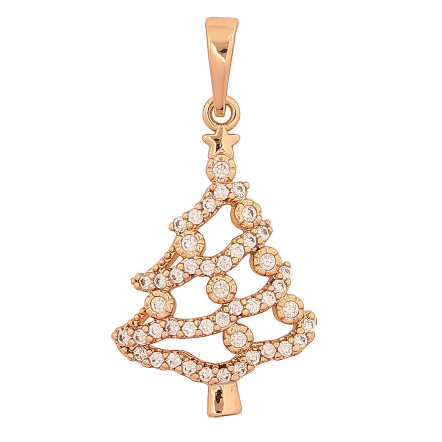 Кулон Xuping колір Позолота 18К "Новорічна ялинка з кристалами" для ланцюжка до 6мм фото №1