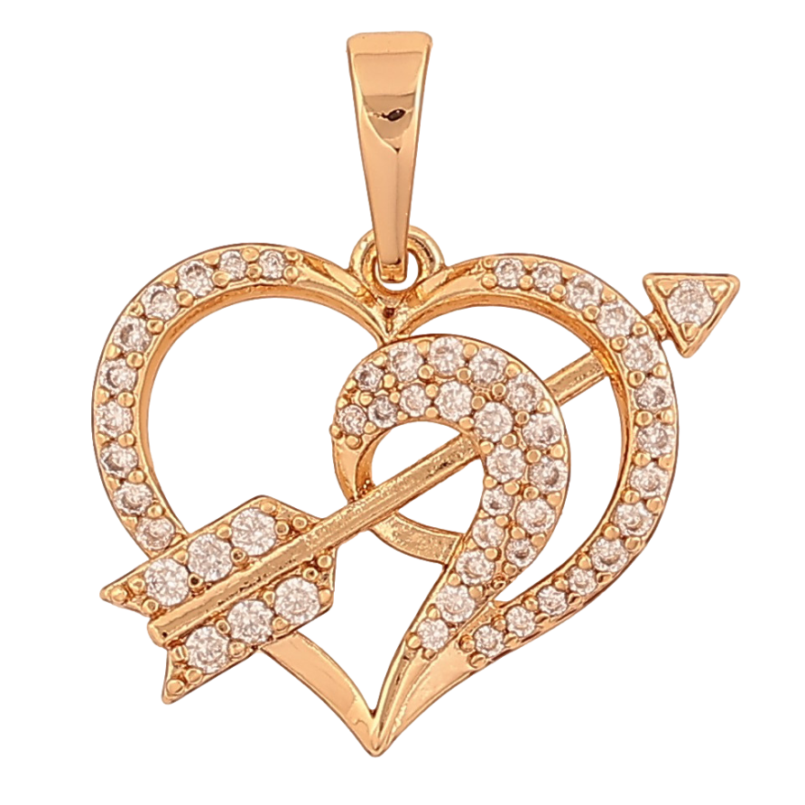 Кулон Xuping колір Позолота 18К "Серце зі стрілою" для ланцюжка до 6мм фото №1