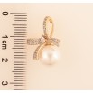 Кулон Xuping цвет Позолота 18K "Бант с жемчужиной" для цепочки до 7мм фото №2