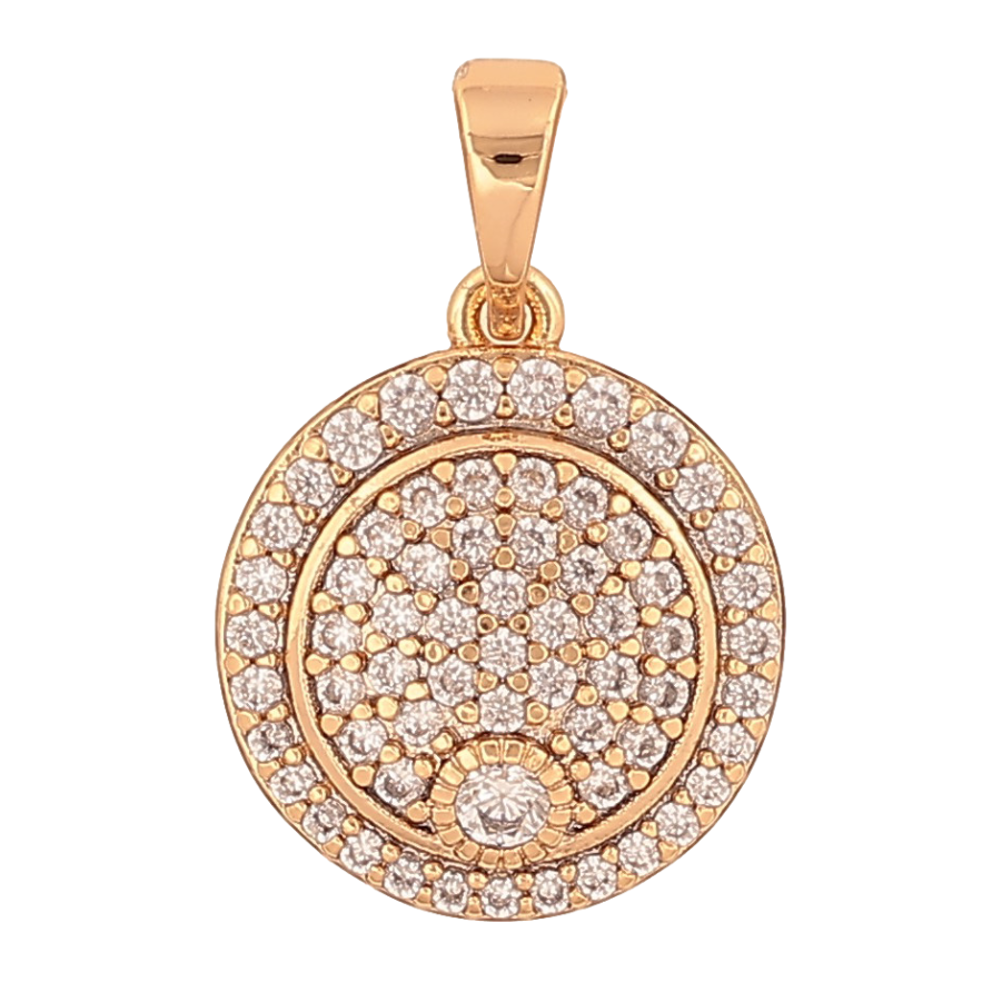 Кулон Xuping колір Позолота 18К "Коло з інкрустацією кристалами" для ланцюжка до 2мм фото №1