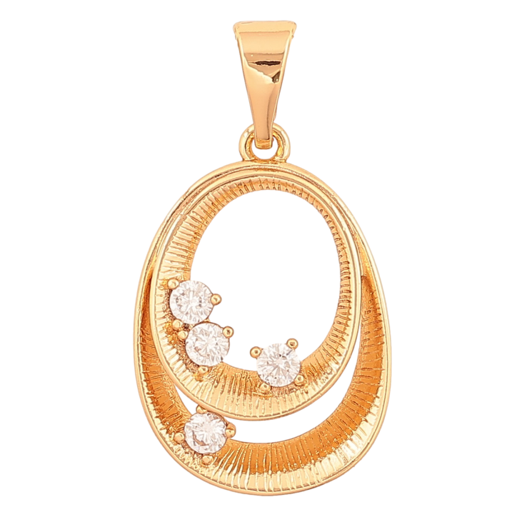 Кулон Xuping колір Позолота 18К "Візерунок з кристалами" для ланцюжка до 7мм фото №5 Кулон Xuping колір Позолота 18К "Візерунок з кристалами" для ланцюжка до 7мм фото №5