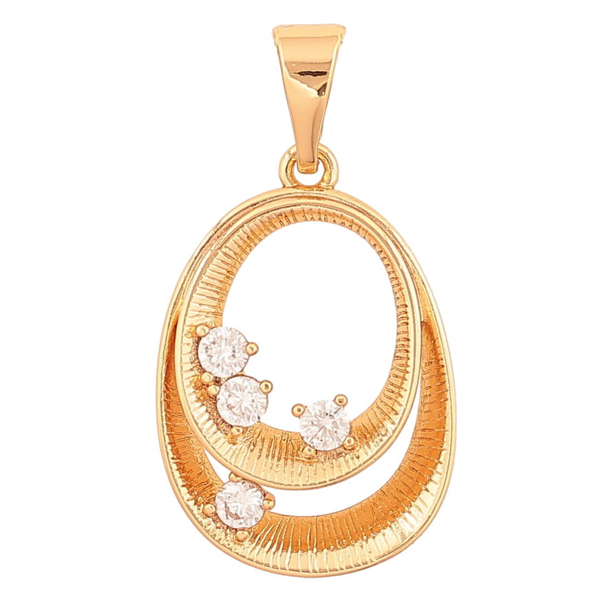 Кулон Xuping колір Позолота 18К "Візерунок з кристалами" для ланцюжка до 7мм фото №1