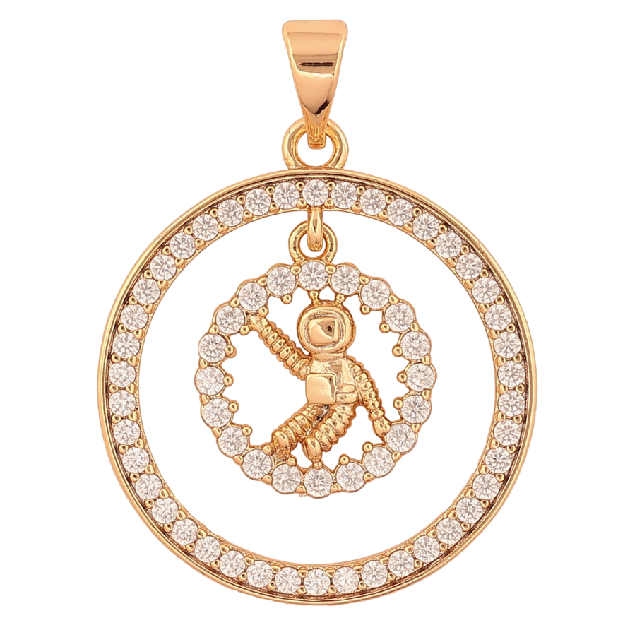 Кулон Xuping колір Позолота 18К "Кільця з космонавтом" для ланцюжка до 7мм фото №1 Кулон Xuping колір Позолота 18К "Кільця з космонавтом" для ланцюжка до 7мм фото №1