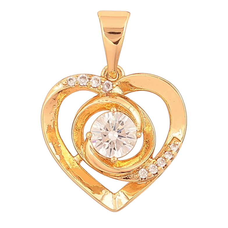 Кулон Xuping колір Позолота 18К "Серце з кристалами" для ланцюжка до 7мм фото №1