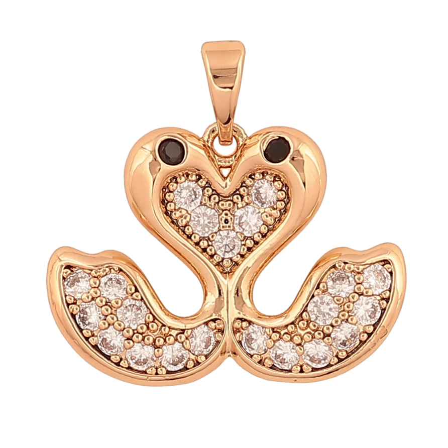 Кулон Xuping колір Позолота 18К "Лебеді" для ланцюжка до 5мм фото №1 Кулон Xuping колір Позолота 18К "Лебеді" для ланцюжка до 5мм фото №1