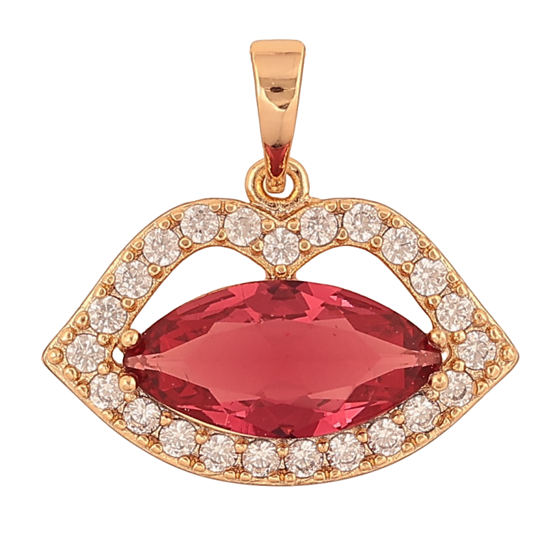 Кулон Xuping цвет Позолота 18K "Губки с малиновым кристаллом" для цепочки до 6мм фото №1