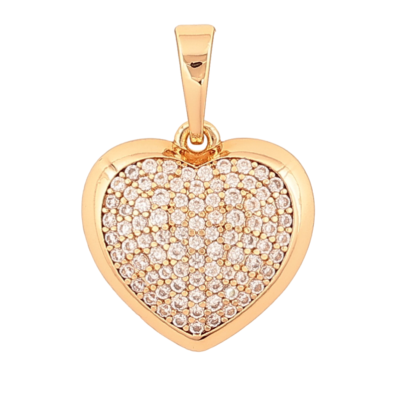 Кулон Xuping колір Позолота 18К "Серце з інкрустацією кристалами" для ланцюжка до 6мм фото №1