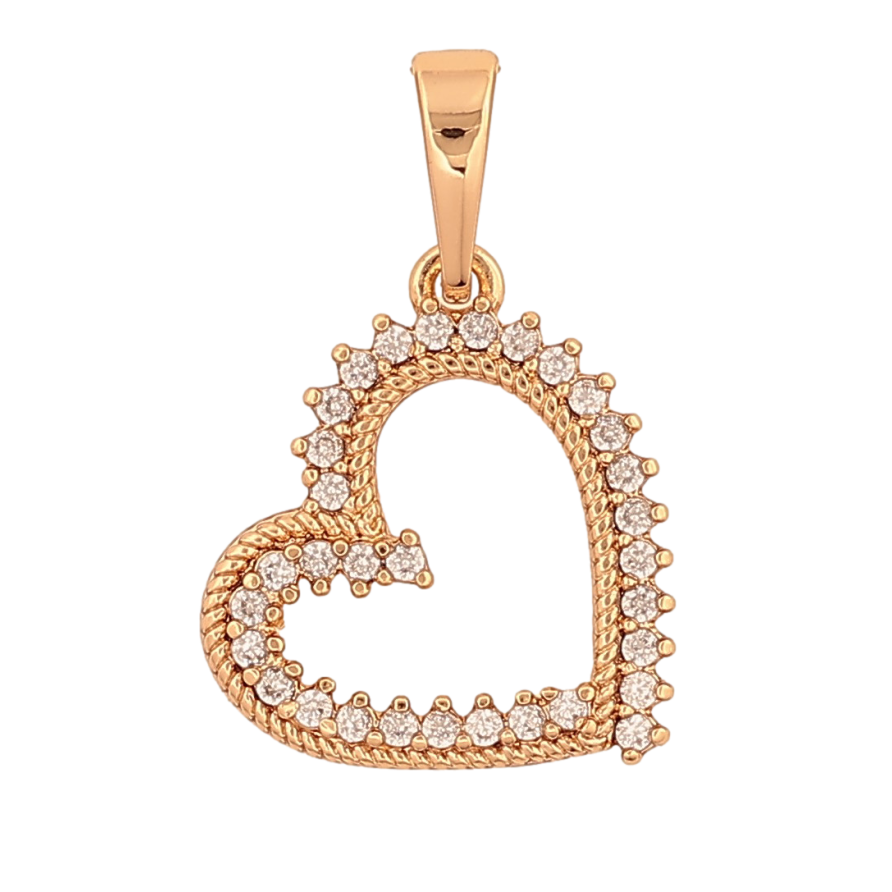 Кулон Xuping цвет Позолота 18К "Сердечко с кристаллами" для цепочки до 6мм фото №1 Кулон Xuping цвет Позолота 18К "Сердечко с кристаллами" для цепочки до 6мм фото №1