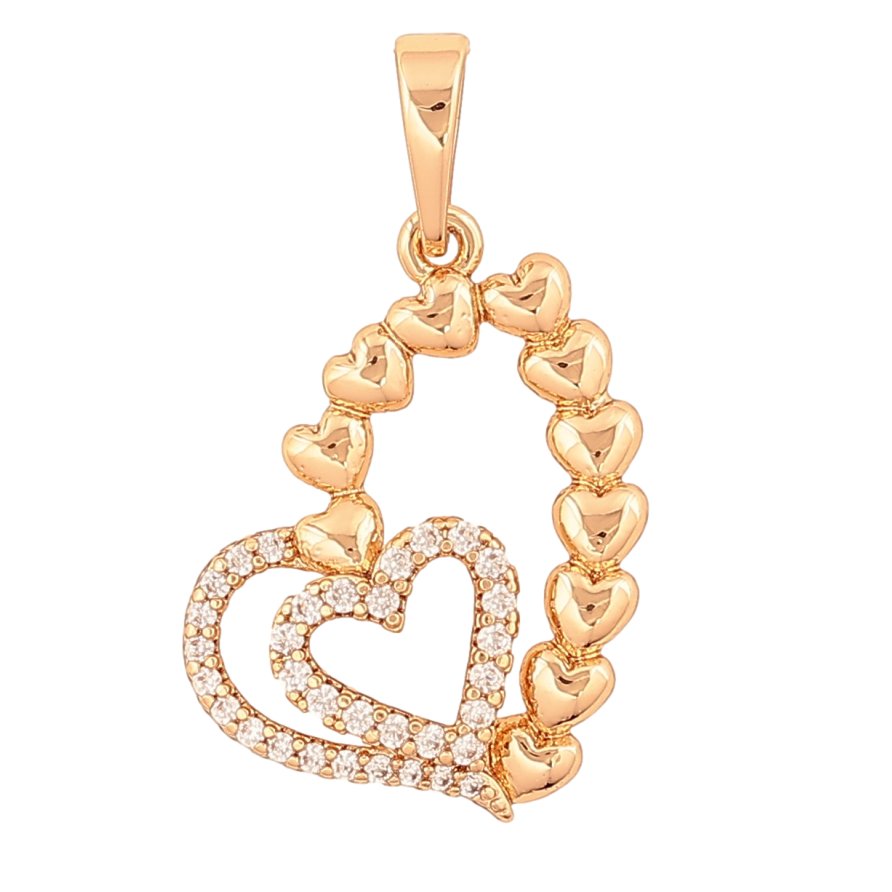 Кулон Xuping колір Позолота 18К "Серце з інкрустацією кристалами" для ланцюжка до 6мм фото №1 Кулон Xuping колір Позолота 18К "Серце з інкрустацією кристалами" для ланцюжка до 6мм фото №1