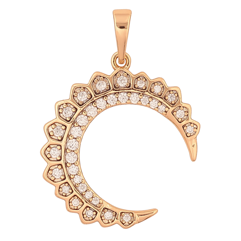 Кулон Xuping колір Позолота 18К "Місяць з кристалами" для ланцюжка до 6мм фото №1 Кулон Xuping колір Позолота 18К "Місяць з кристалами" для ланцюжка до 6мм фото №1