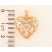 Кулон Xuping колір Позолота 18К "Сердечко з кристалами" для ланцюжка до 4мм фото №2