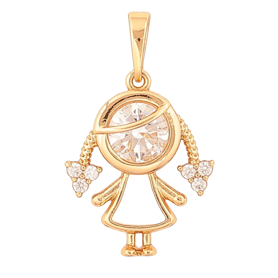 Кулон Xuping колір Позолота 18К "Дівчинка з кристалами" для ланцюжка до 6мм фото №1
