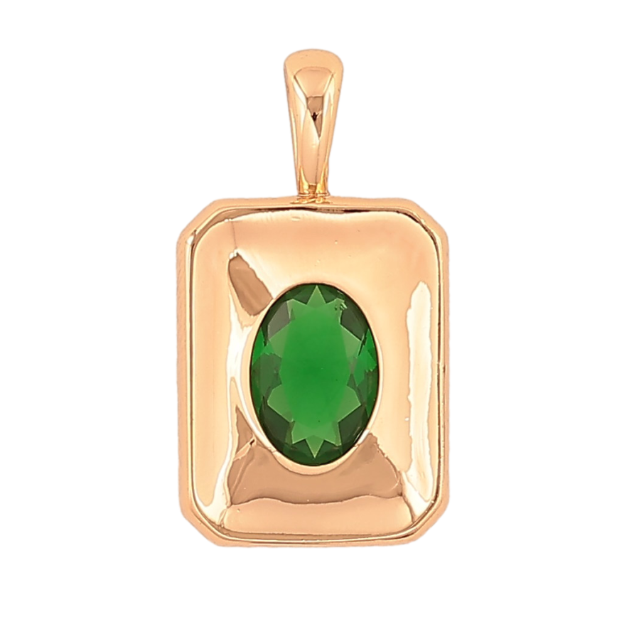 Кулон Xuping колір Позолота 18K "Вставка зелений кристал" для ланцюжка до 4мм фото №1