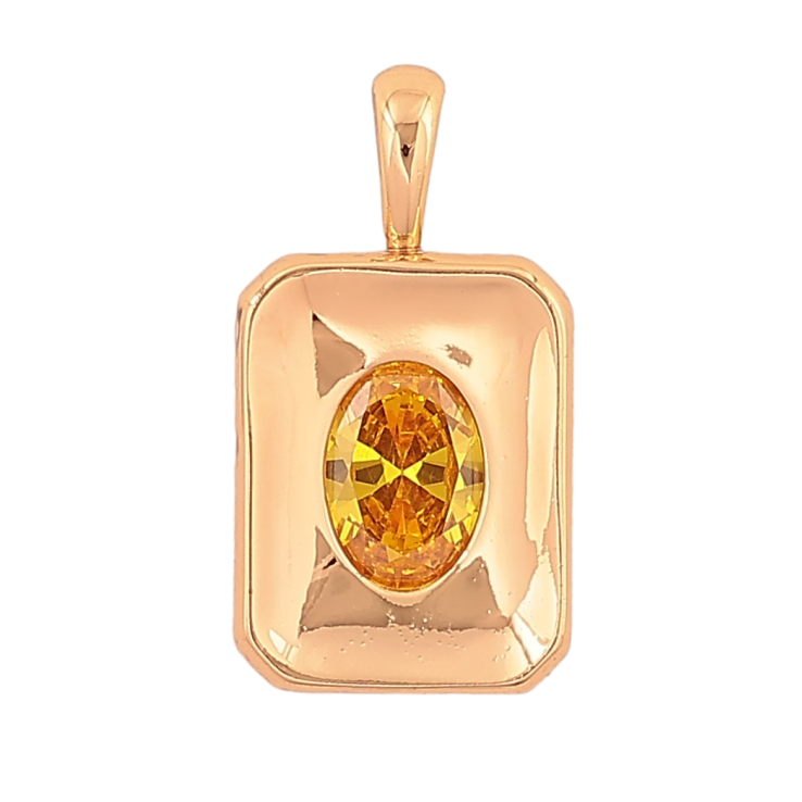 Кулон Xuping колір Позолота 18K "Вставка золотистий кристал" для ланцюжка до 4мм фото №7