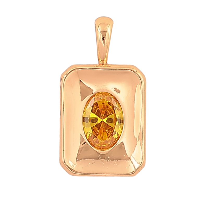 Кулон Xuping цвет Позолота 18K "Вставка золотистый кристалл" для цепочки до 4мм фото №1