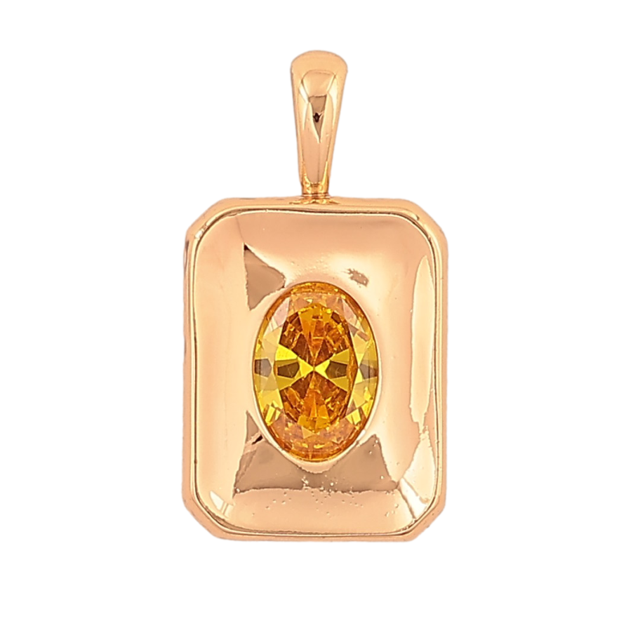 Кулон Xuping колір Позолота 18K "Вставка золотистий кристал" для ланцюжка до 4мм фото №1