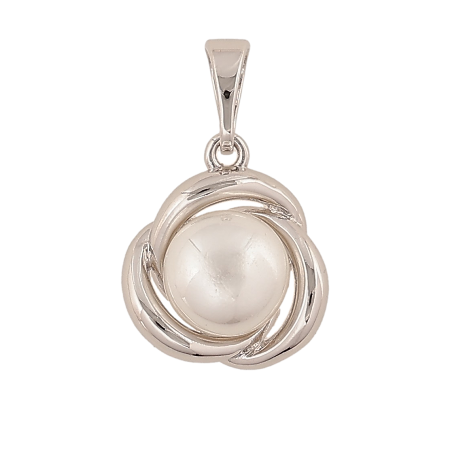 Кулон Xuping цвет Родий "Цветочек с жемчужиной" для цепочки до 5мм фото №1 Кулон Xuping цвет Родий "Цветочек с жемчужиной" для цепочки до 5мм фото №1