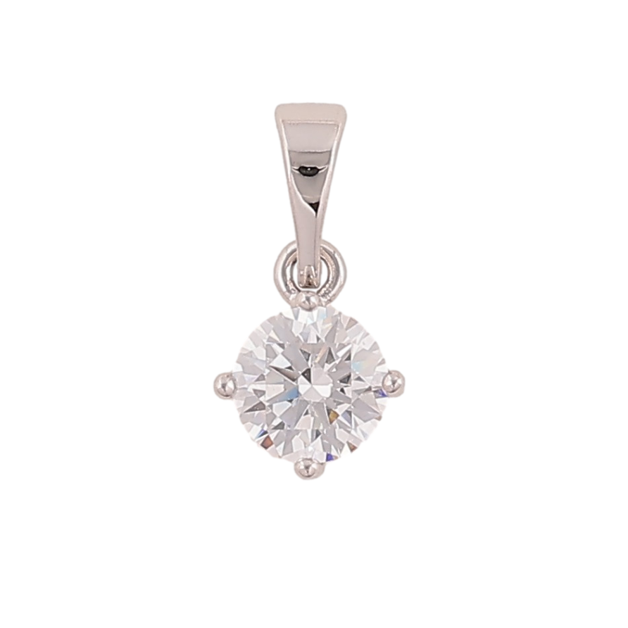 Кулон Xuping колір Родій "Кристал, ø 6мм" для ланцюжка до 5мм фото №1