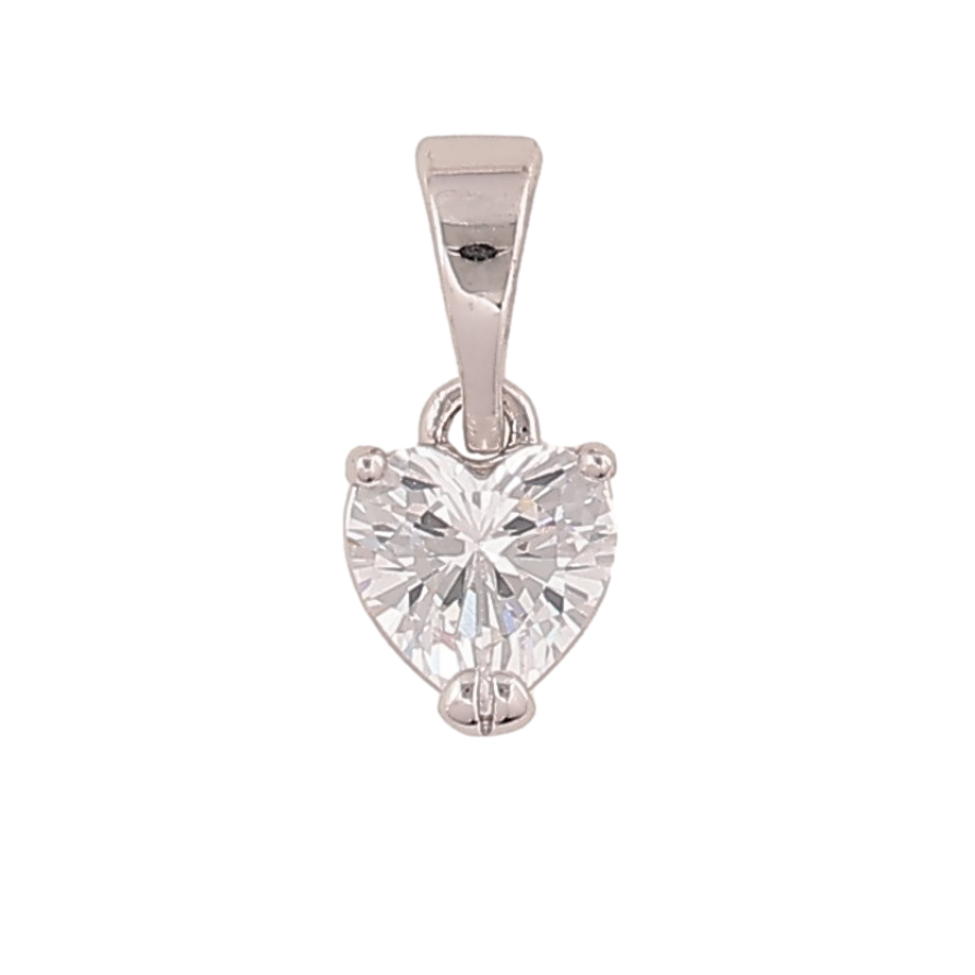 Кулон Xuping колір Родій "Кристальне серце, 6х6мм" для ланцюжка до 5мм фото №1 Кулон Xuping колір Родій "Кристальне серце, 6х6мм" для ланцюжка до 5мм фото №1