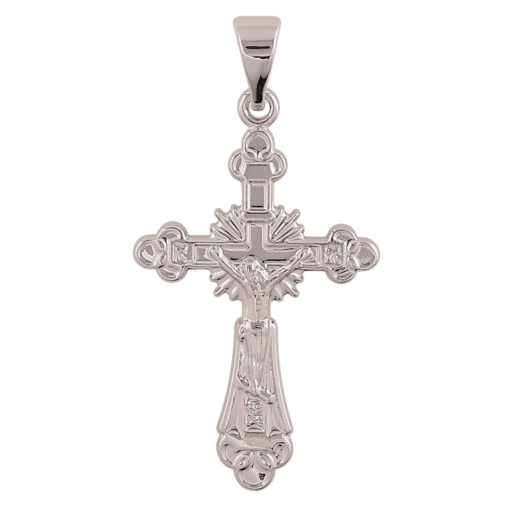 Кулон Xuping колір Родій "Хрест з Розп'яттям та написом Врятуй та Збережи" для ланцюжка до 7мм фото №24