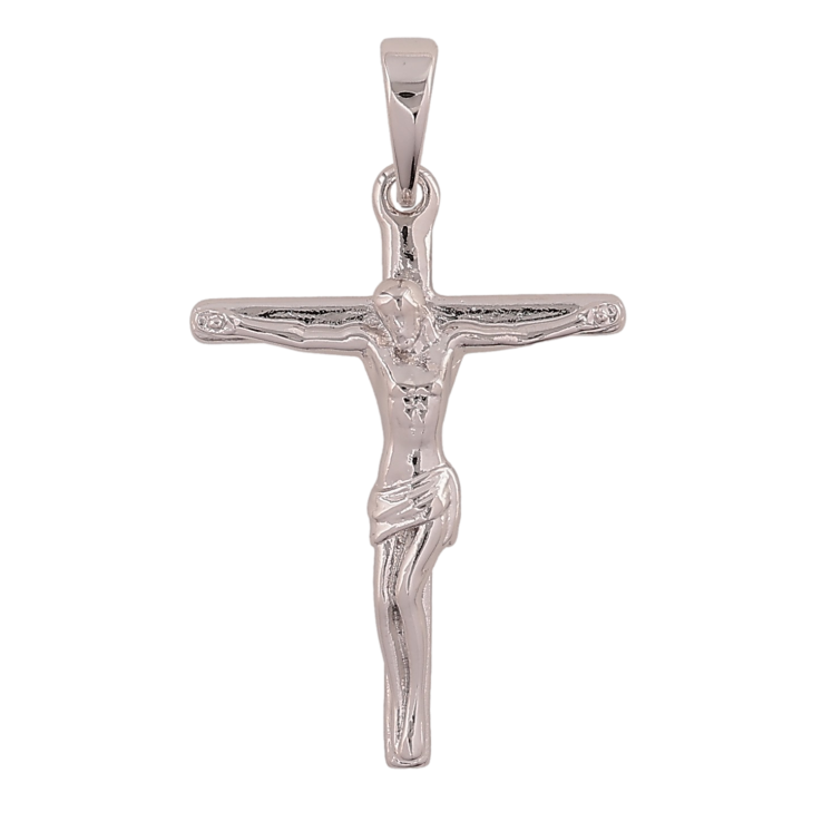 Кулон Xuping колір Родій "Хрест з Розп'яттям" для ланцюжка до 6мм фото №1 Кулон Xuping колір Родій "Хрест з Розп'яттям" для ланцюжка до 6мм фото №1