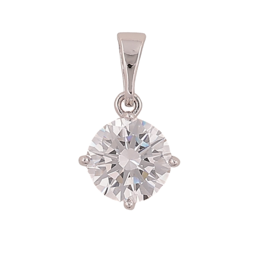 Кулон Xuping колір Родій "Кристал, ø 8мм" для ланцюжка до 5мм фото №1