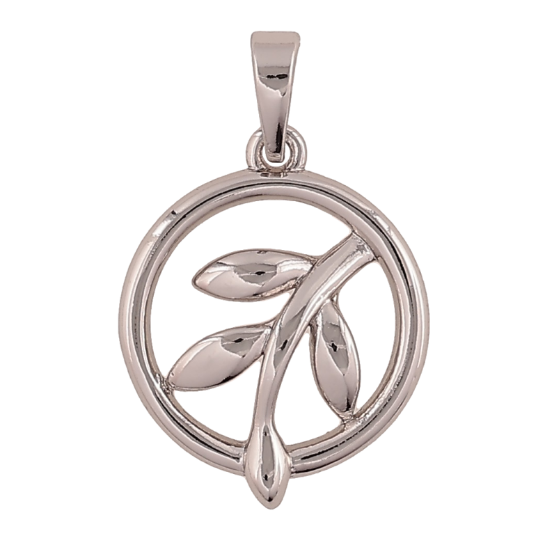 Кулон Xuping цвет Родий "Веточка в колечке" для цепочки до 5мм фото №1