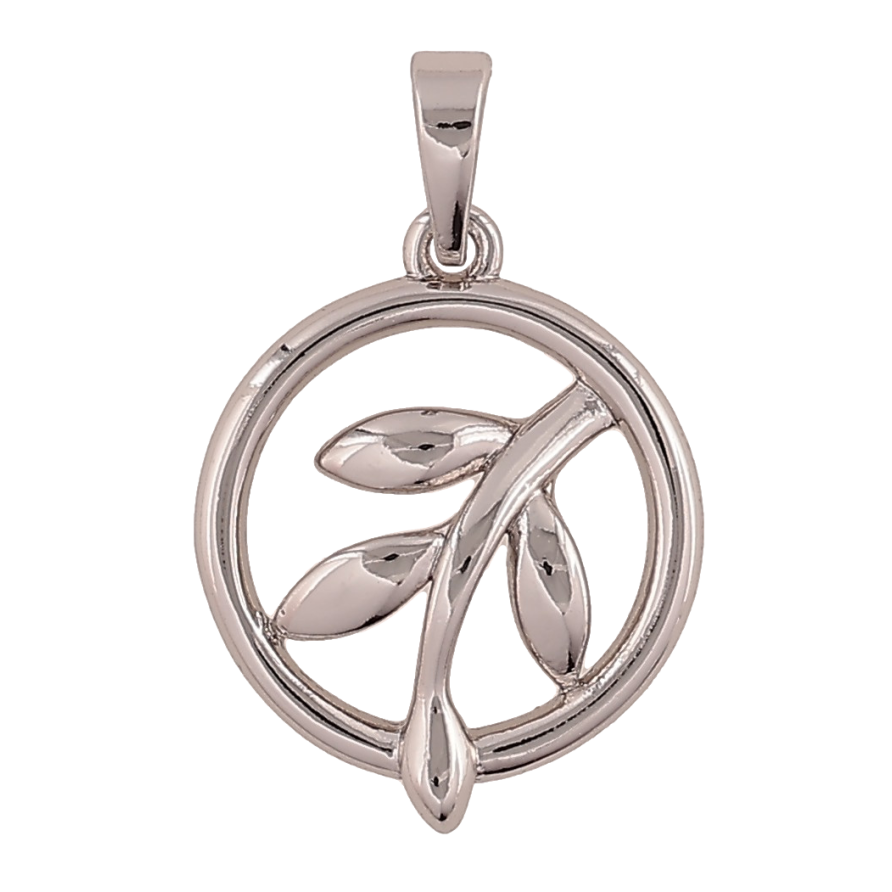 Кулон Xuping колір Родій "Гілочка в колечку" для ланцюжка до 5мм фото №1