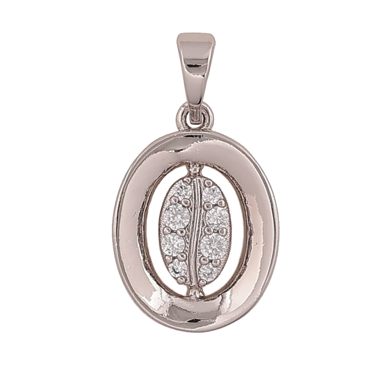 Кулон Xuping цвет Родий "Овал с кристаллами" для цепочки до 5мм фото №1