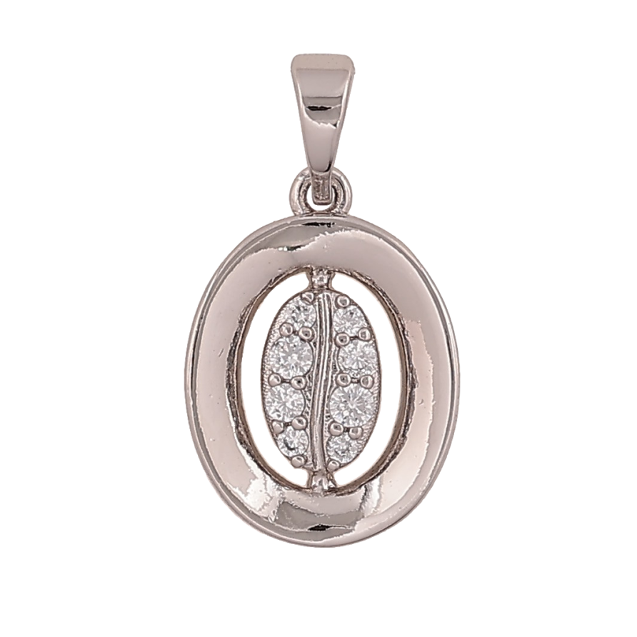 Кулон Xuping колір Родій "Овал з кристалами" для ланцюжка до 5мм фото №1