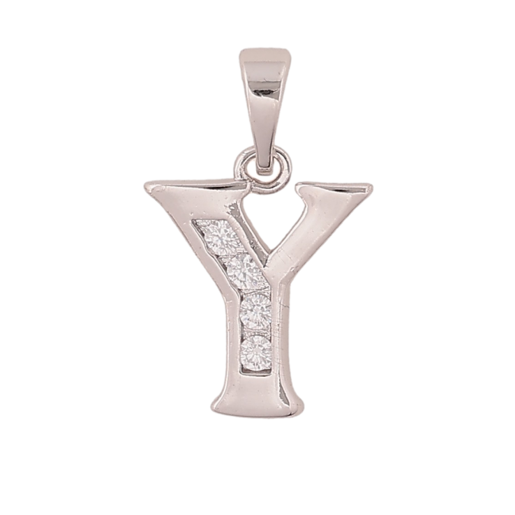 Кулон Xuping колір Родій "Літера Y" для ланцюжка до 5мм фото №5